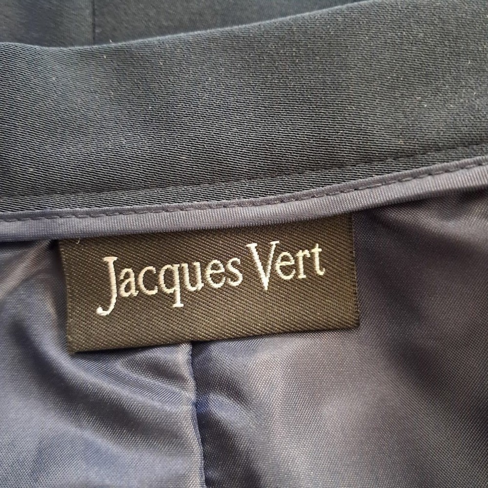Vintage JACQUES VERT 12 Skirt‎ Suit Set Navy Blue Floral Embroidery Formal - Picture 8 of 9